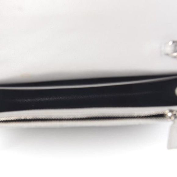 Saint Laurent Monogram Envelope Chevron Woc Souris Grey Leather Shoulder Bag - Picture 4 of 12